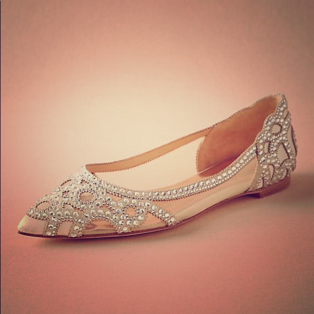 Badgley Mischka Gigi Crystal Pointy Toe Flat